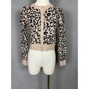 Madden Girl Juniors' XS Leopard Print Cardigan Sweater Button Front Multi NWT's